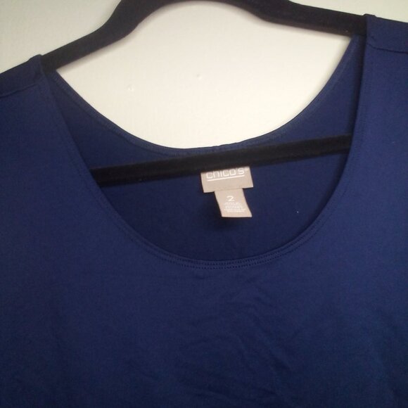 Chico's Sleeveless Shirt Tank Top 2 M Soft Stretchy Blue - Picture 5 of 14